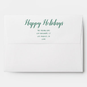 Modern Happy Holidays Snowflake Christmas Envelope