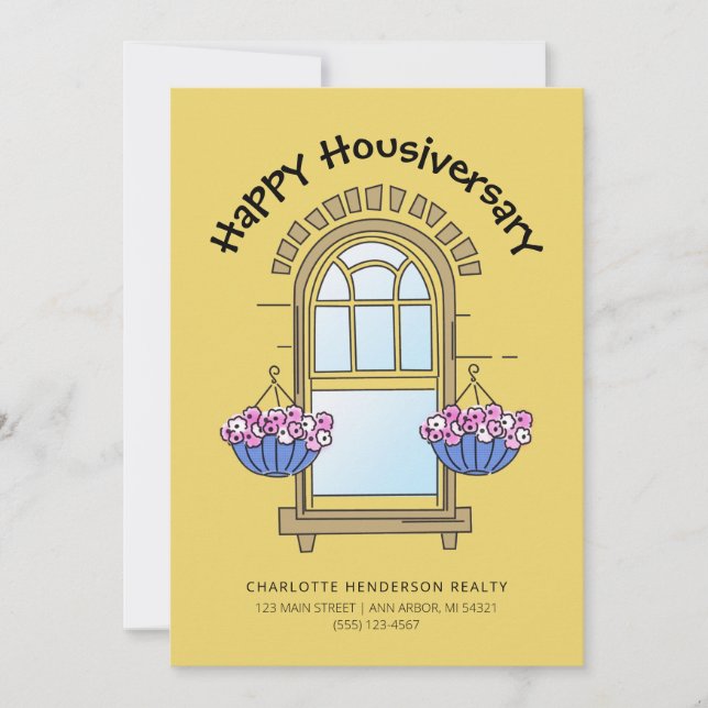 Modern Happy Housiversary Client Home Anniversary Card (Front)