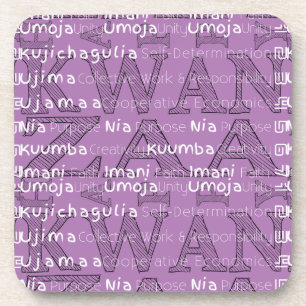 Modern Happy Kwanzaa Coaster
