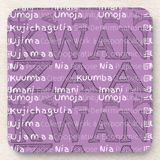 Modern Happy Kwanzaa Coaster (Front)
