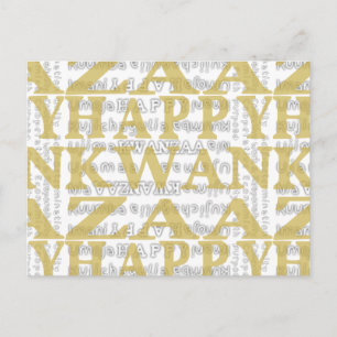 Modern Happy Kwanzaa Gold Postcard