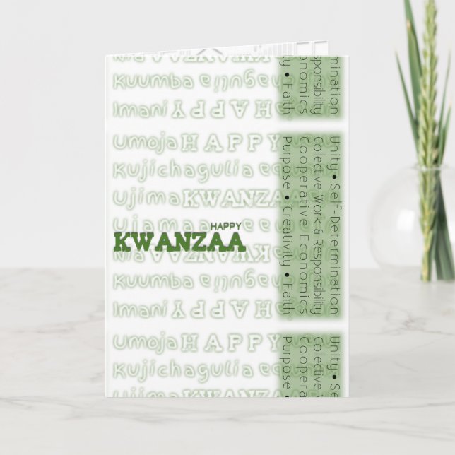 Modern Happy Kwanzaa Holiday Card (Front)