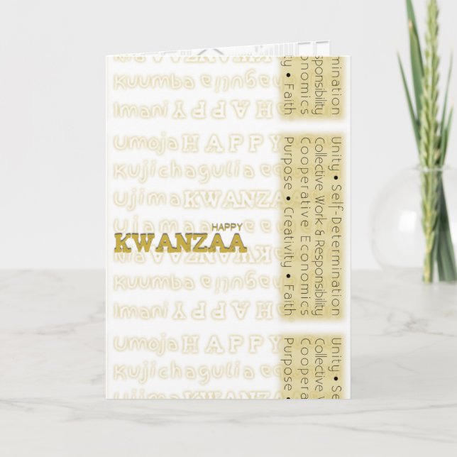 Modern Happy Kwanzaa Holiday Card (Front)