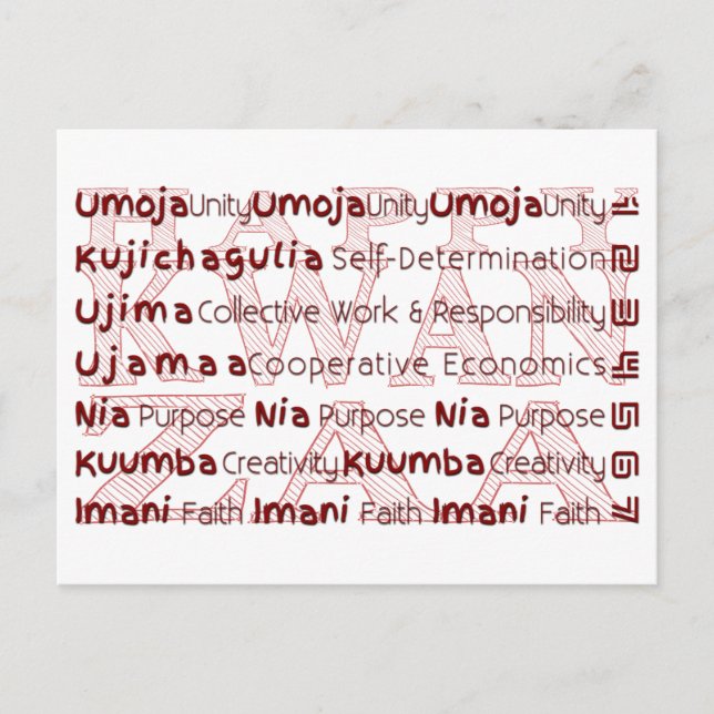 Modern Happy Kwanzaa Holiday Postcard (Front)