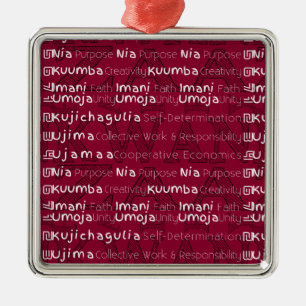 Modern Happy Kwanzaa Metal Tree Decoration
