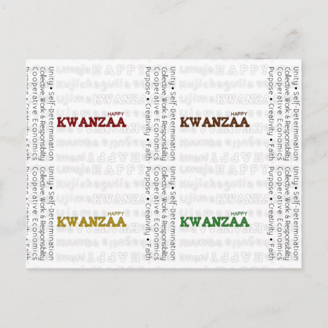 Modern Happy Kwanzaa Postcard (Front)