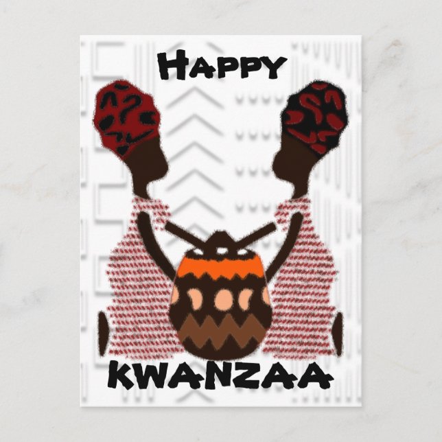 Modern Happy Kwanzaa Postcard (Front)