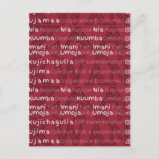 Modern Happy Kwanzaa Postcard (Front)