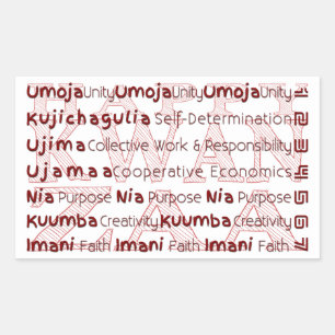 Modern Happy Kwanzaa Rectangular Sticker