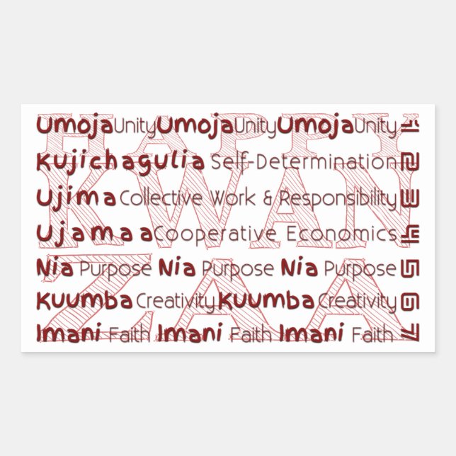 Modern Happy Kwanzaa Rectangular Sticker (Front)