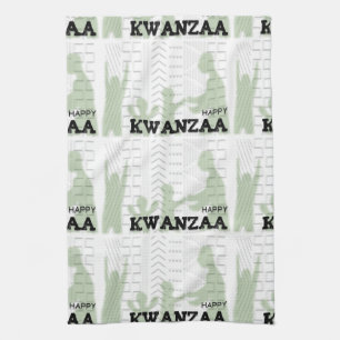 Modern Happy Kwanzaa Tea Towel