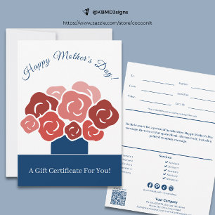 Modern Happy Mother's Day Bouquet Gift Certificate