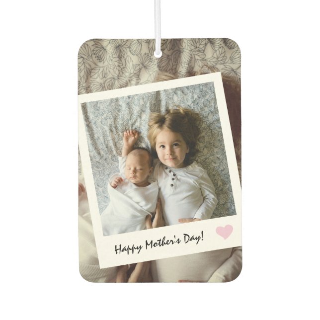 Modern Happy Mother's Day Custom Photo Car Air Freshener (Front)