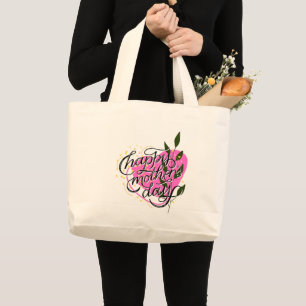  Modern  Happy Mother's Day  Large Tote Bag