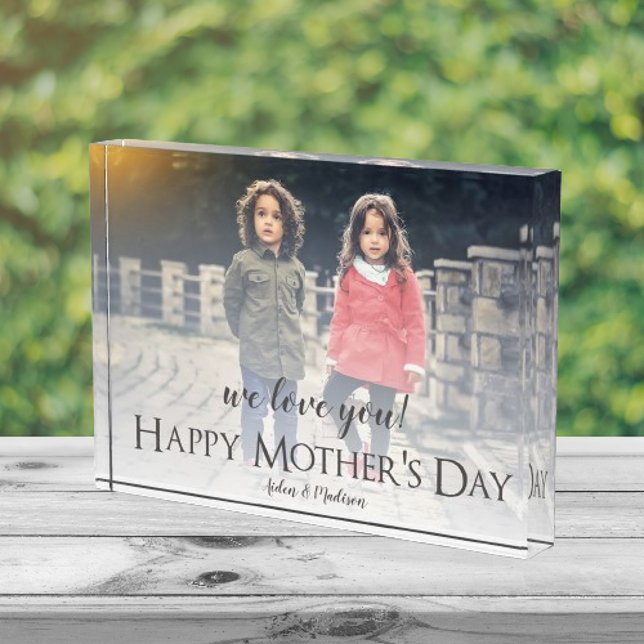 Modern Happy Mother's Day Photo Block (Modern Happy Mothers Day Photo Block)