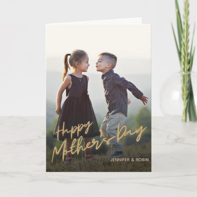 Modern Happy Mothers Day Photo Card (Front)