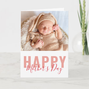Modern Happy Mother's Day Photo Holiday Card