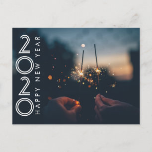 Modern Happy New Year 2020 Firework Sparklers Postcard