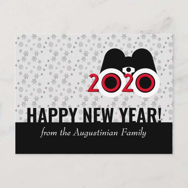 Modern HAPPY NEW YEAR 2020 Vision Snowflakes Postcard (Front)