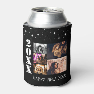 Modern Happy New Year 2026 5 Photo Collage Can Cooler
