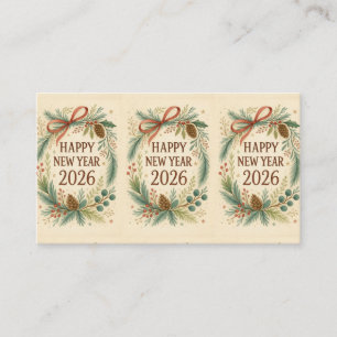 modern happy new year 2026 business card