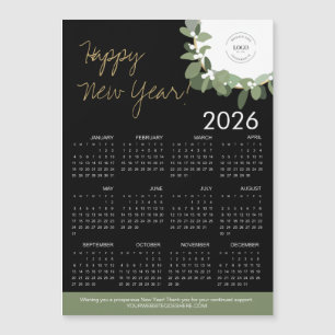 Modern Happy New Year 2026 Calendar Custom Logo