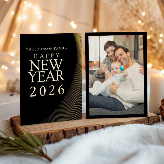 Modern Happy New Year 2026 Gold Photo  (Creator Uploaded)