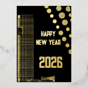 Modern happy New Year 2026 urban