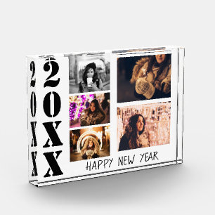 Modern Happy New Year 5 Photo Collage Block