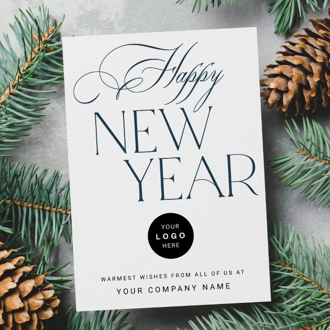 Modern Happy New Year business logo corporate  Holiday Card (Creator Uploaded)