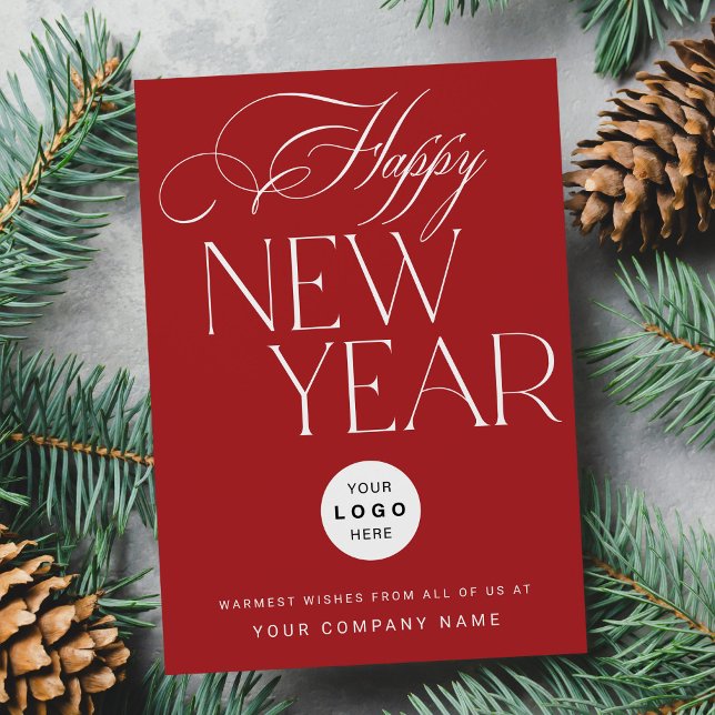 Modern Happy New Year business logo corporate  Holiday Card (Creator Uploaded)