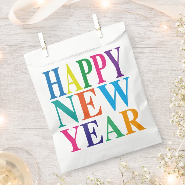 Modern Happy New Year   Favour Bags (Clipped)