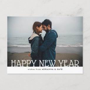 Modern Happy New Year Modern Holiday Photo Postcard