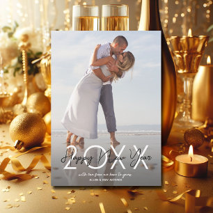 Modern Happy New Year Photo Holiday Card