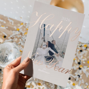 Modern Happy New Year Simple One Photo