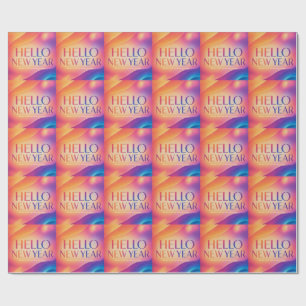 Modern Happy New Year with Radiant Multicolor Wrapping Paper