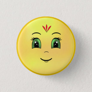 Modern Happy Sun Face 3 Cm Round Badge