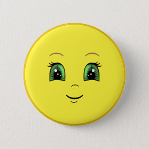 Modern Happy Sun Face 6 Cm Round Badge
