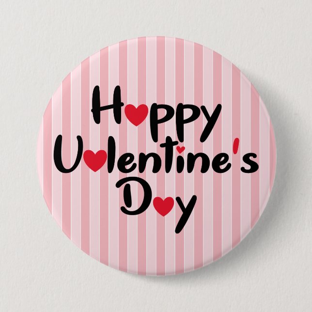 Modern Happy Valentine's Day  7.5 Cm Round Badge (Front)