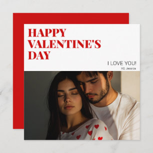 Modern Happy Valentines Day Couple Photo Love XOXO Holiday Card