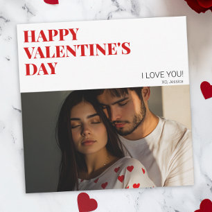 Modern Happy Valentines Day Couple Photo Love XOXO Holiday Card