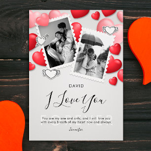 Modern Happy Valentines Day Photo Holiday Card
