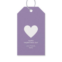 Modern Happy Valentine's Day Purple Heart Stripe