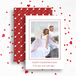 Modern Happy Valentine's Day Red Photo Holiday Card