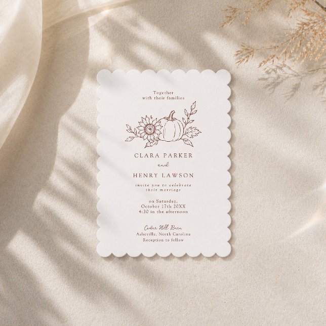 Modern Harvest Pumpkin Wedding Invitation (Creator Uploaded)