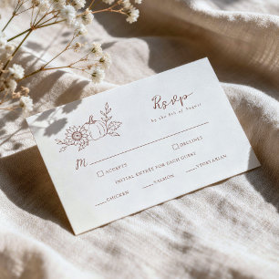 Modern Harvest Pumpkin Wedding RSVP Enclosure Card