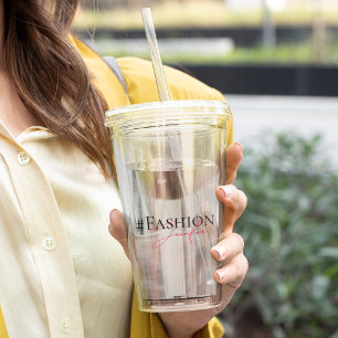 Modern Hashtag & Name   Professional Acrylic Tumbler