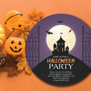 Modern Haunted House Halloween Party Invitation