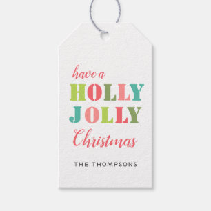 Modern Have a Holly Jolly Christmas Colourful Gift Tags