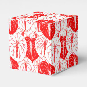 Modern Hawaiian Anthurium print pattern Favour Box